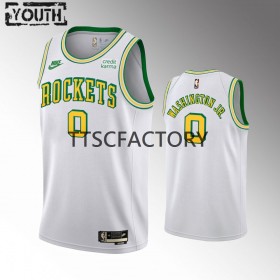 Camiseta Niños NBA Houston Rockets TyTy Washington Jr. 0 Nike 2022-23 Classic Edition Blanco Swingman